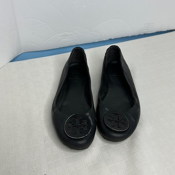 TORY BURCH MINNIE TRAVLE BALLET IN BLACK - Picture 1 of 9